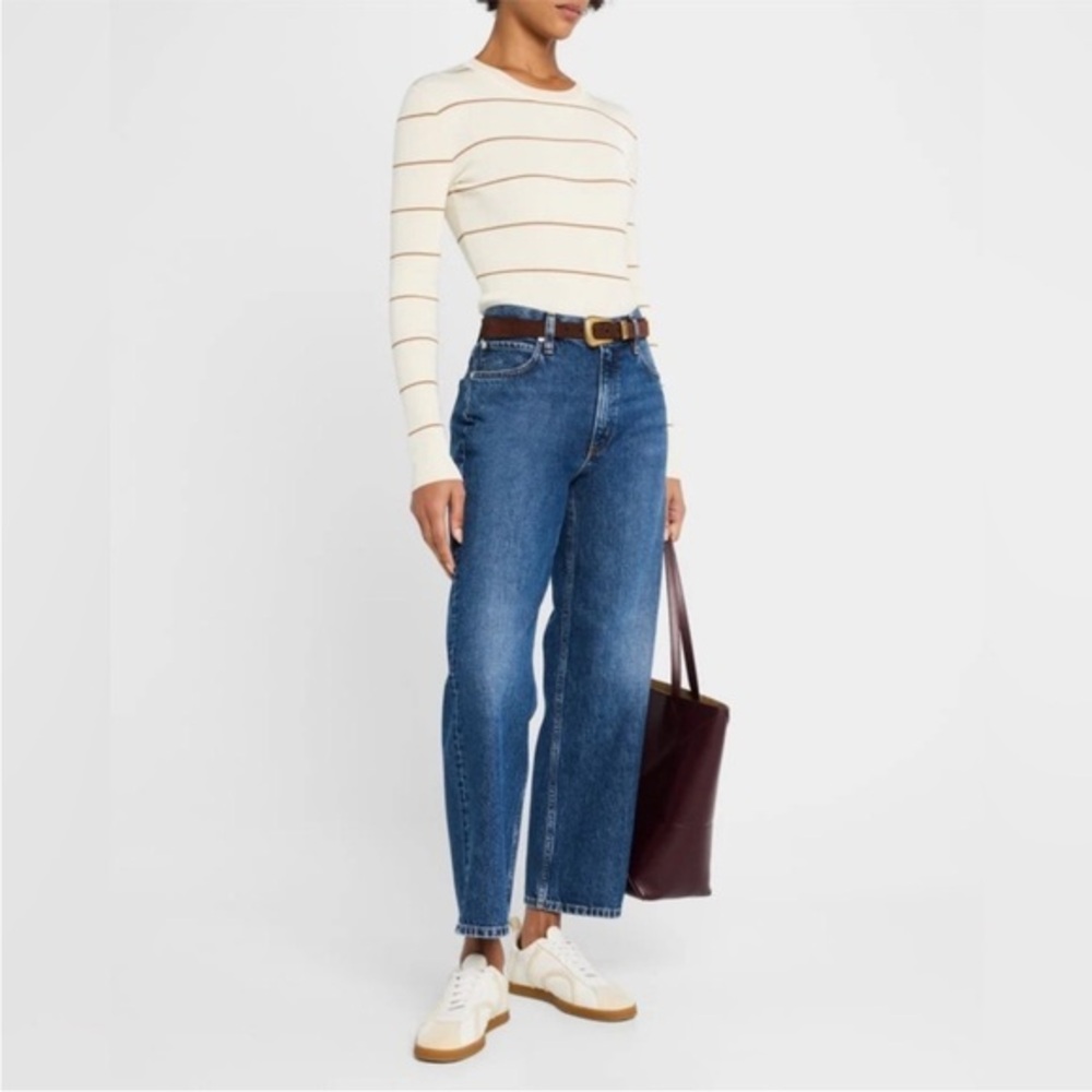 Frame Denim ‘The Hang’ Midrise Straight Jean in Homer 24 Cut off